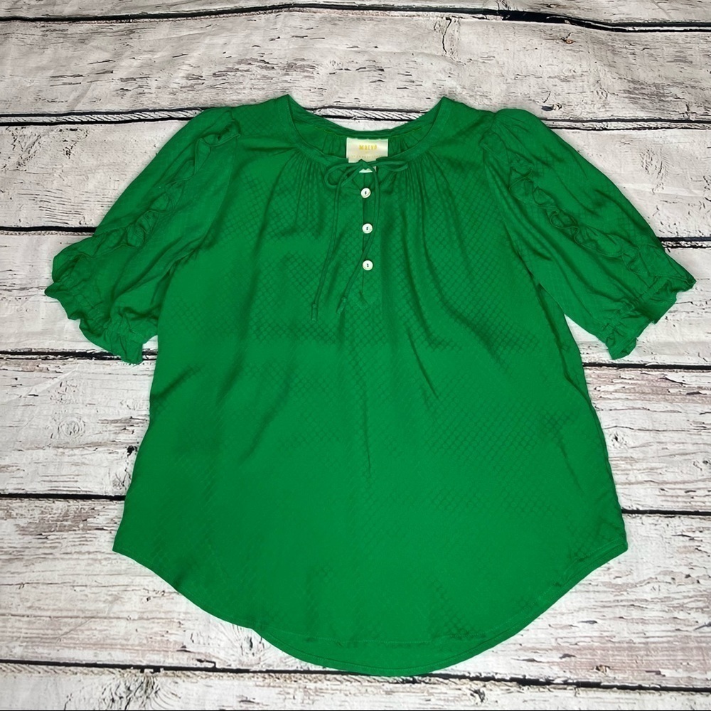 Anthropologie Maeve  Hina Puff-Sleeved Blouse Size 0